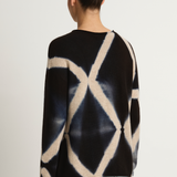 Suzusan Cashmere Seamless Long Pullover - Black / Sand