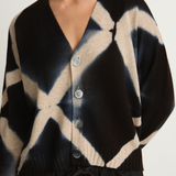 Suzusan Cashmere Seamless Short Cardigan - Black/Sand