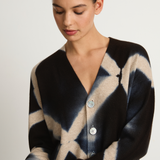 Suzusan Cashmere Seamless Short Cardigan - Black/Sand