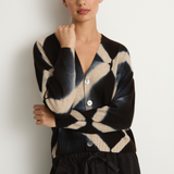 Suzusan Cashmere Seamless Short Cardigan - Black/Sand