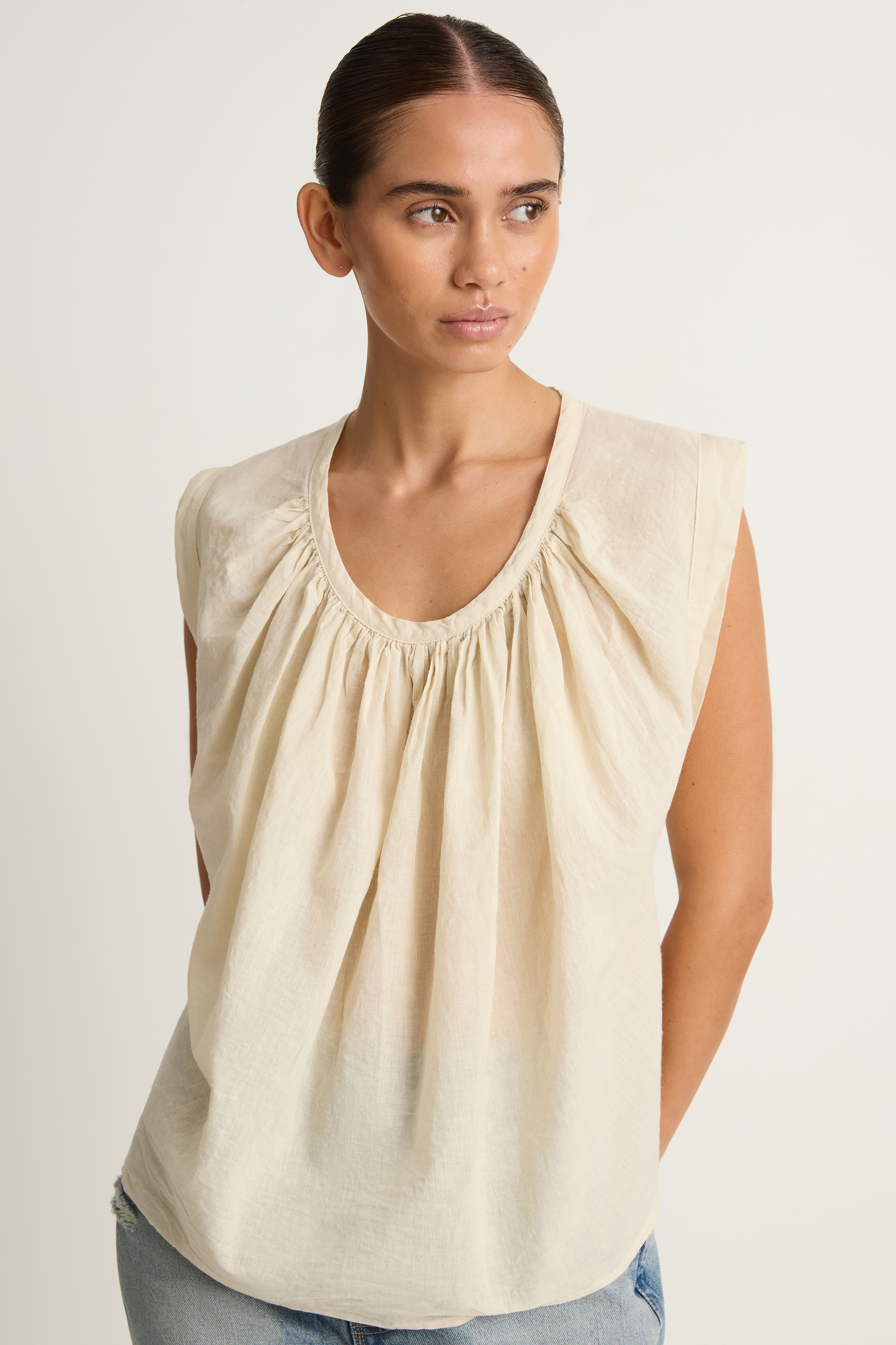 Elsa Esturgie Pastel Top - Ecru