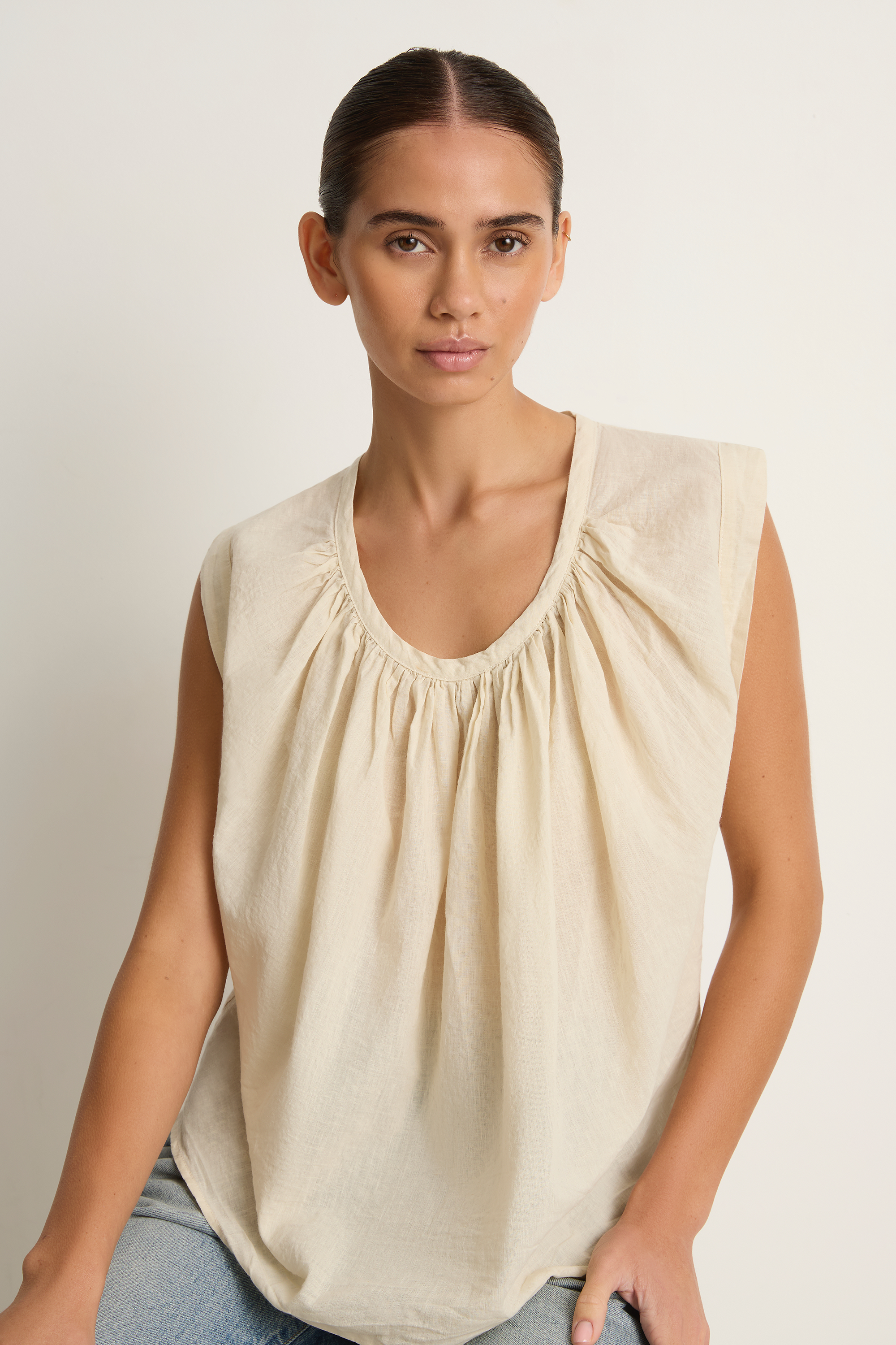 Elsa Esturgie Pastel Top - Ecru