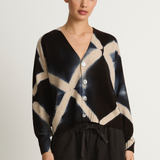 Suzusan Cashmere Seamless Short Cardigan - Black/Sand