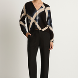 Pas De Calais Brushed Cotton Back Satin Baker Pants - Black