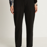 Pas De Calais Brushed Cotton Back Satin Baker Pants - Black
