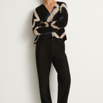 Pas De Calais Brushed Cotton Back Satin Baker Pants - Black