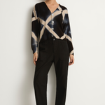Pas De Calais Brushed Cotton Back Satin Baker Pants - Black