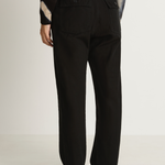 Pas De Calais Brushed Cotton Back Satin Baker Pants - Black