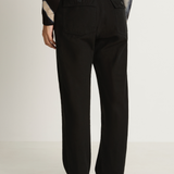 Pas De Calais Brushed Cotton Back Satin Baker Pants - Black