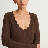 SPELL Lou Lou Knit Gown - Cacao