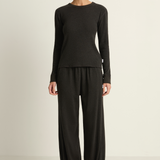 Le Bon Shoppe Pointelle Fundamental Tee - Charcoal