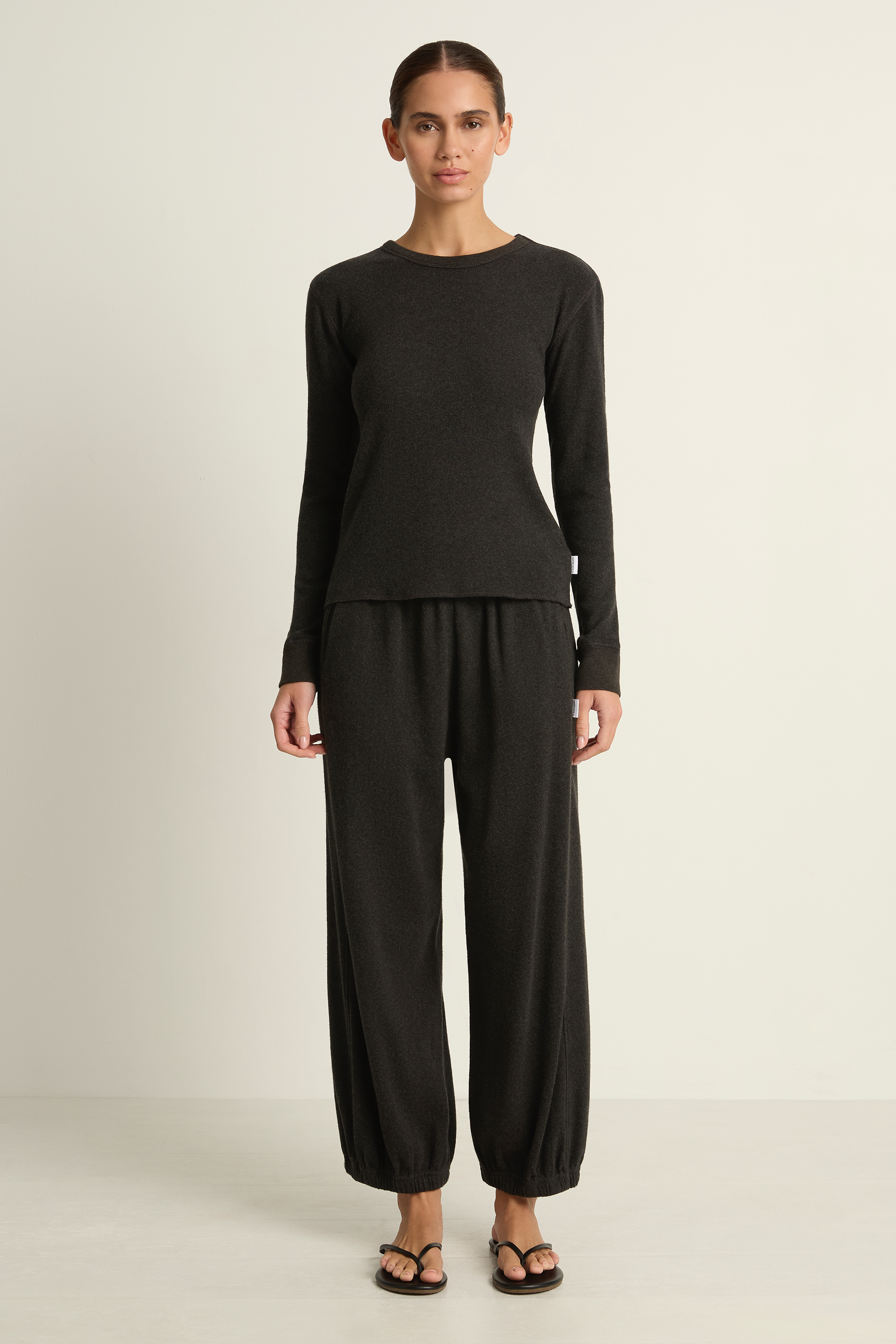 Le Bon Shoppe Pointelle Fundamental Tee - Charcoal