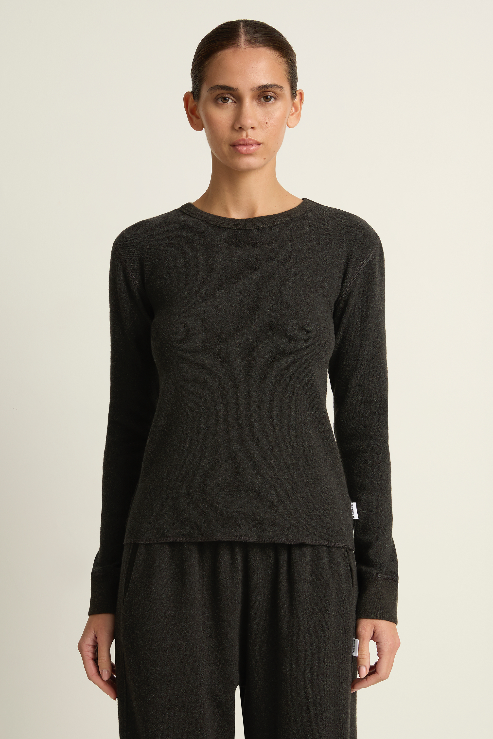 Le Bon Shoppe Pointelle Fundamental Tee - Charcoal