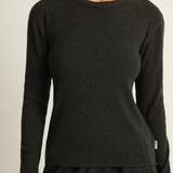 Le Bon Shoppe Pointelle Fundamental Tee - Charcoal