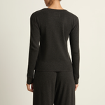 Le Bon Shoppe Pointelle Fundamental Tee - Charcoal