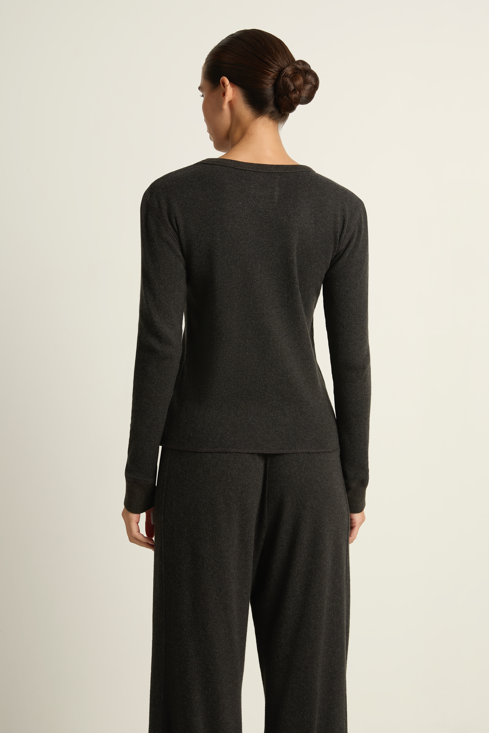 Le Bon Shoppe Pointelle Fundamental Tee - Charcoal