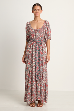 Natalie Martin Vivi Dress With Contrasting Belt - Spanish Tile Almond