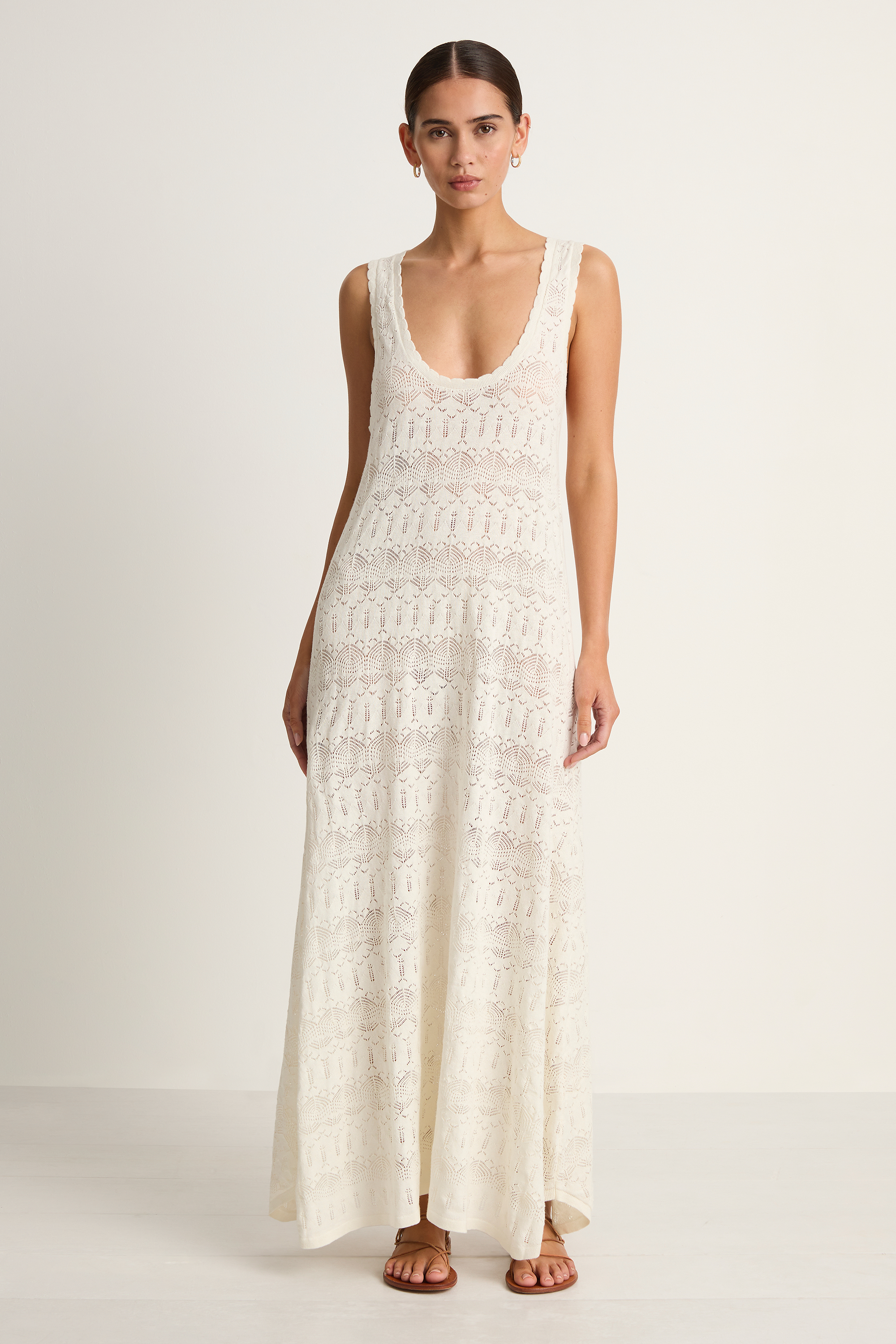 SPELL Siesta Maxi Dress - White Sand