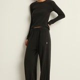 Le Bon Shoppe Pointelle Fundamental Tee - Charcoal