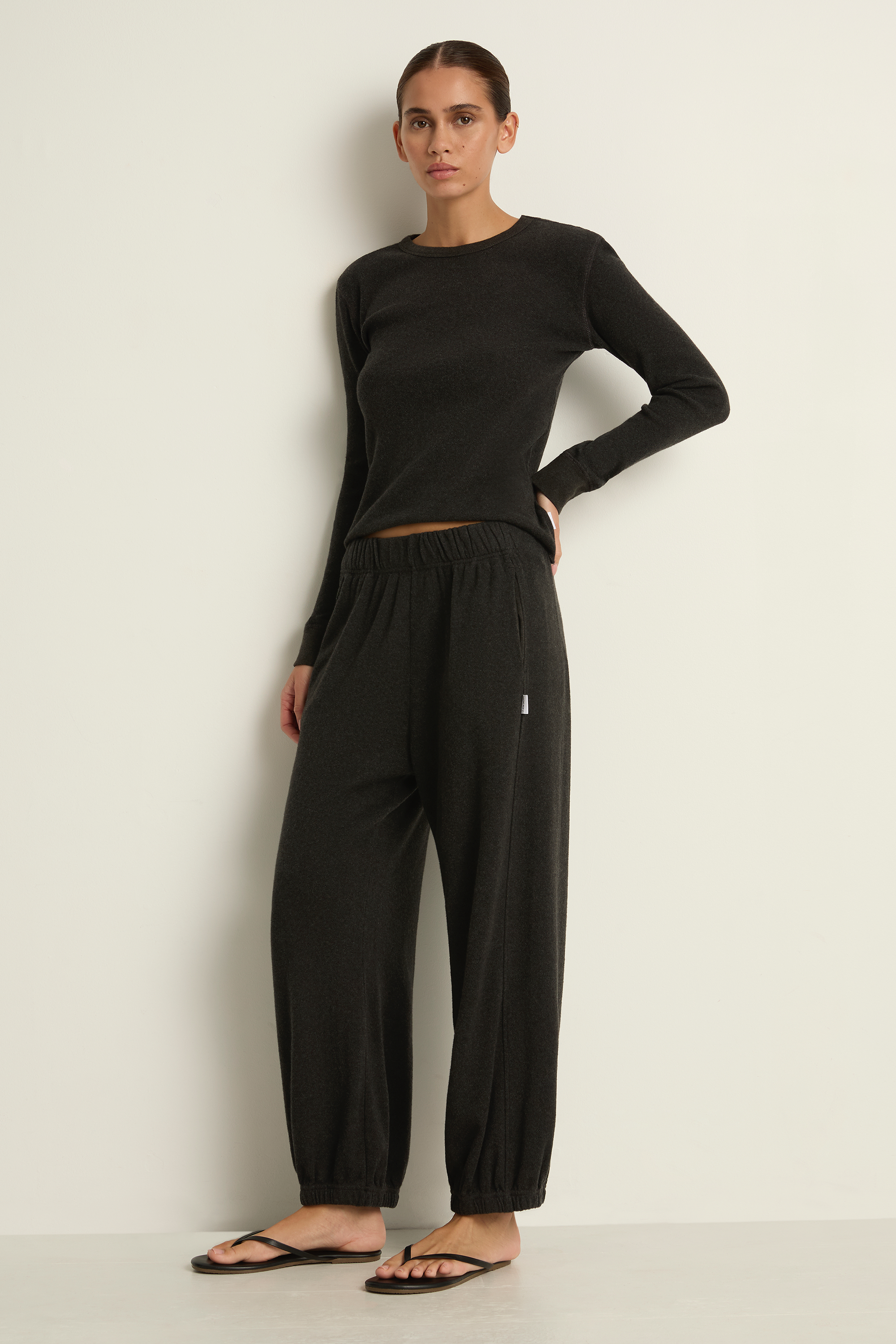 Le Bon Shoppe Pointelle Fundamental Tee - Charcoal