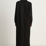 Raquel Allegra Gauze Caftan Shirt Dress - Black