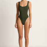 Hunza G Square Neck One-Piece - Metallic Khaki