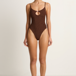 Hunza G Mai Beaded One Piece - Metallic Chocolate