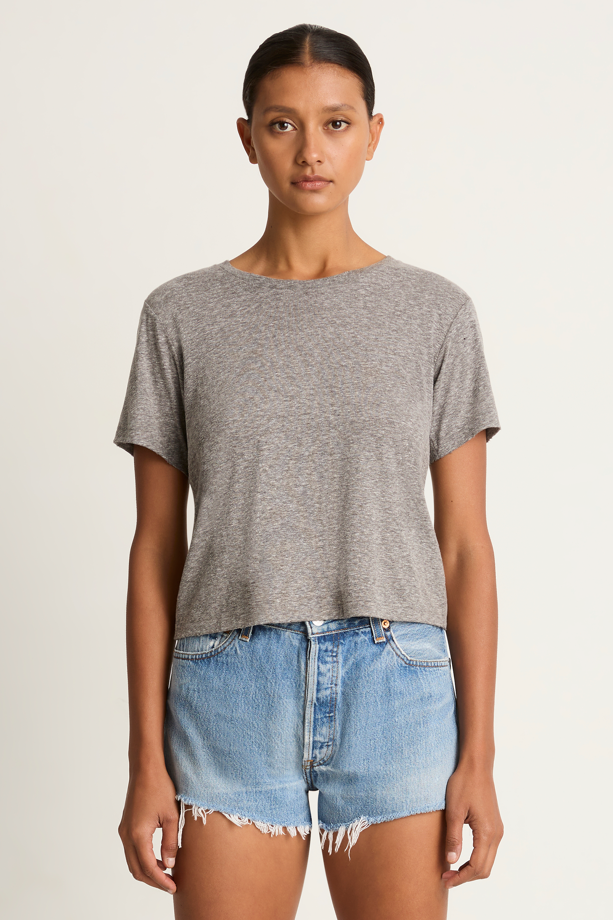 AMO Denim Babe Tee - Heather Grey