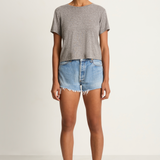 AMO Denim Babe Tee - Heather Grey