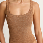 Hunza G Square Neck One-Piece - Metallic Cocoa