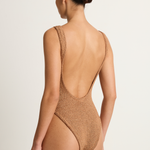 Hunza G Square Neck One-Piece - Metallic Cocoa