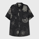 Silk Laundry Short Sleeve Boyfriend shirt - Fibonacci Black