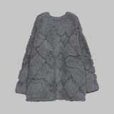 Sayaka Davis Pile Jacquard Coat - Gray