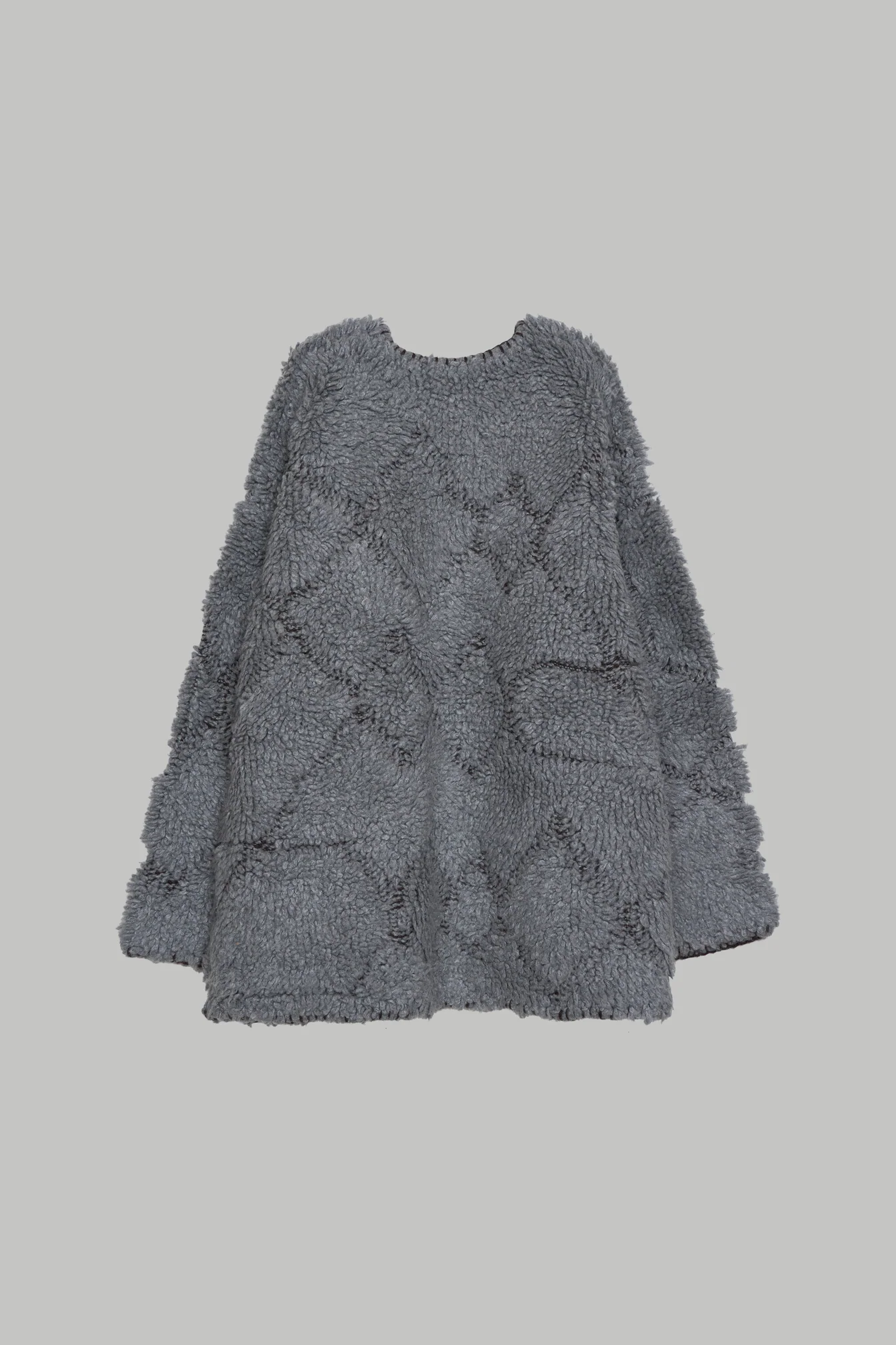 Sayaka Davis Pile Jacquard Coat - Gray