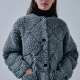 Sayaka Davis Pile Jacquard Coat - Gray