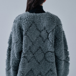 Sayaka Davis Pile Jacquard Coat - Gray