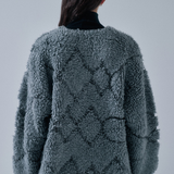 Sayaka Davis Pile Jacquard Coat - Gray