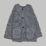Sayaka Davis Pile Jacquard Coat - Gray