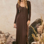 SPELL Lou Lou Knit Gown - Cacao