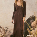 SPELL Lou Lou Knit Gown - Cacao