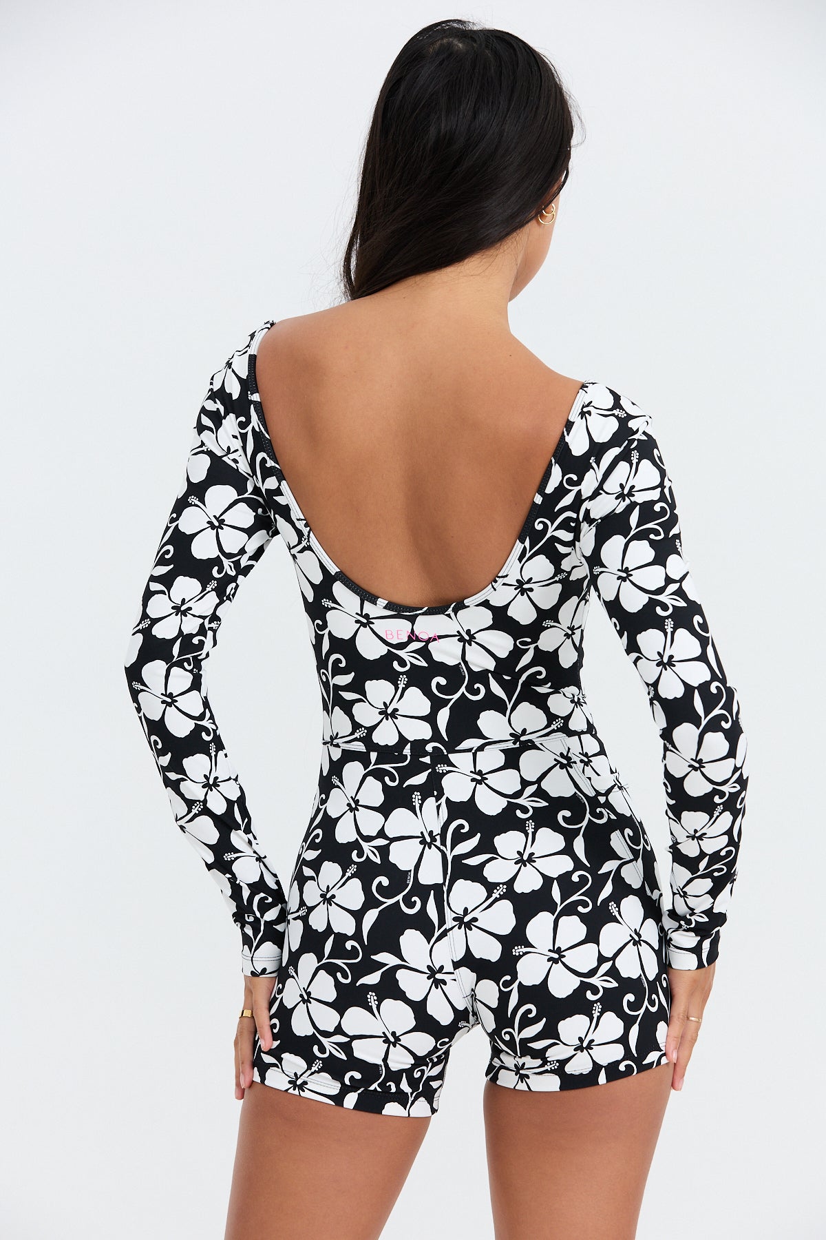 Benoa Body Long Sleeve Romper - Pupukea Black