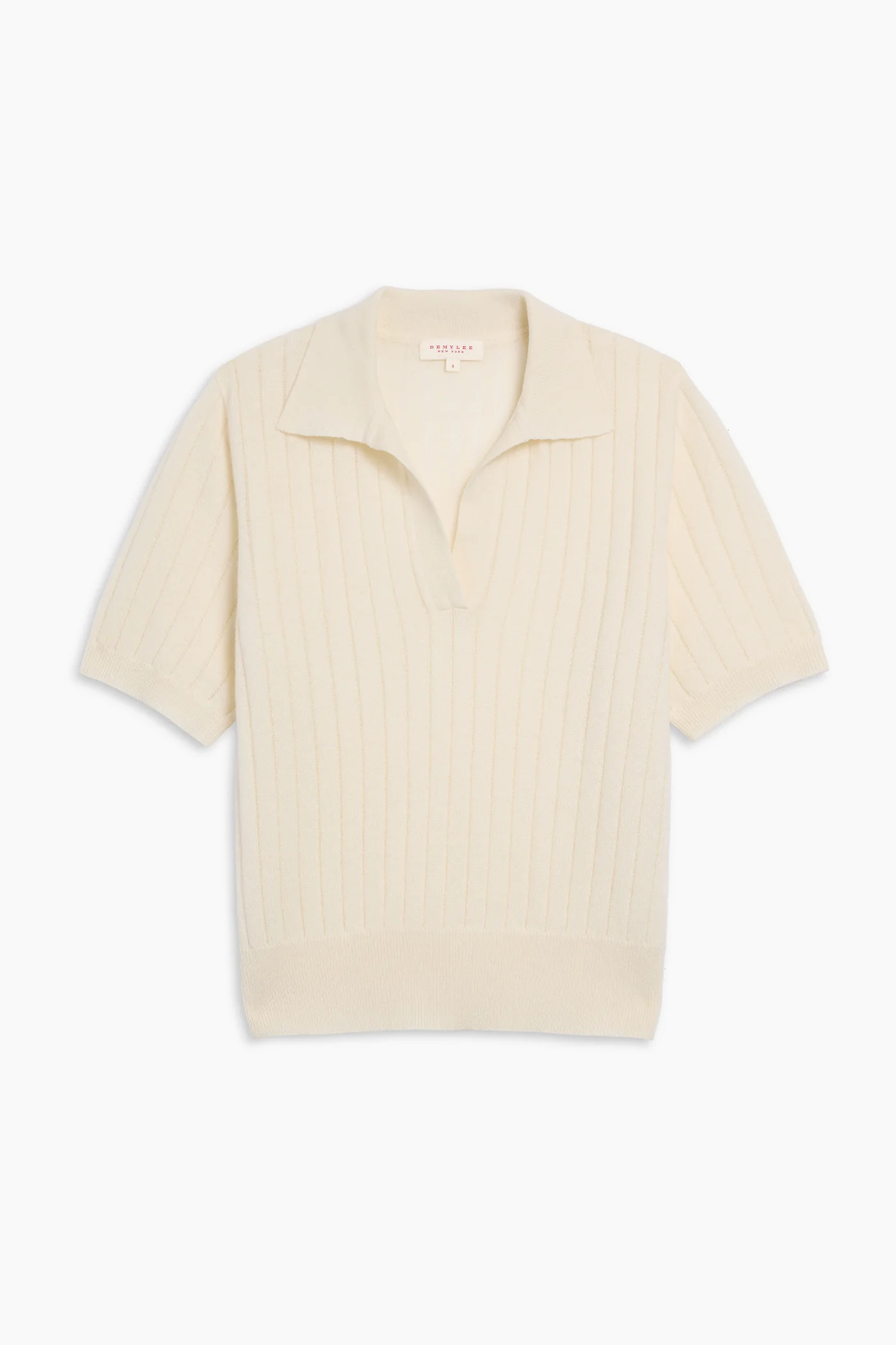 Demylee Skylar Polo Cashmere Top - Ivory