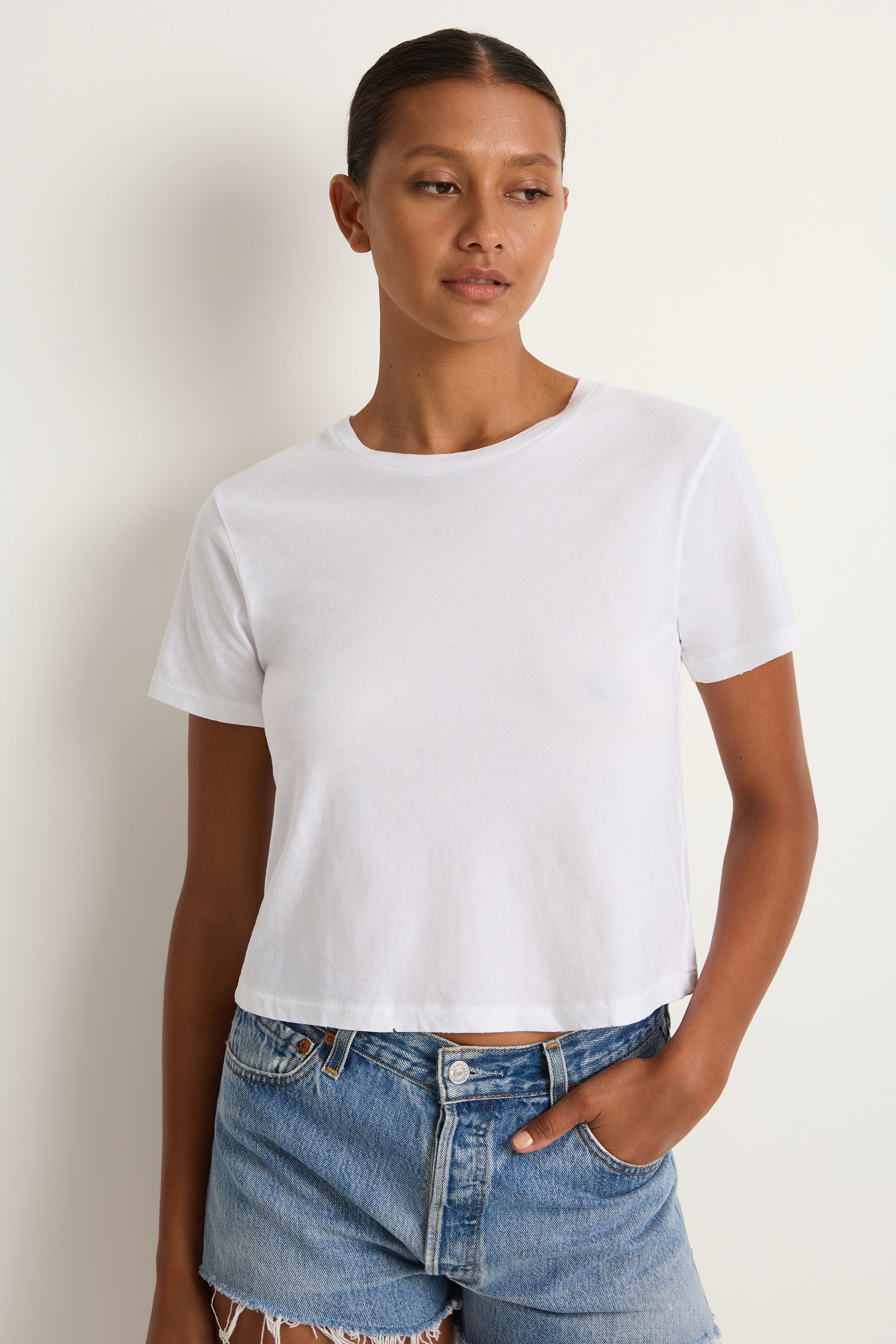 AMO Denim Babe Tee - White