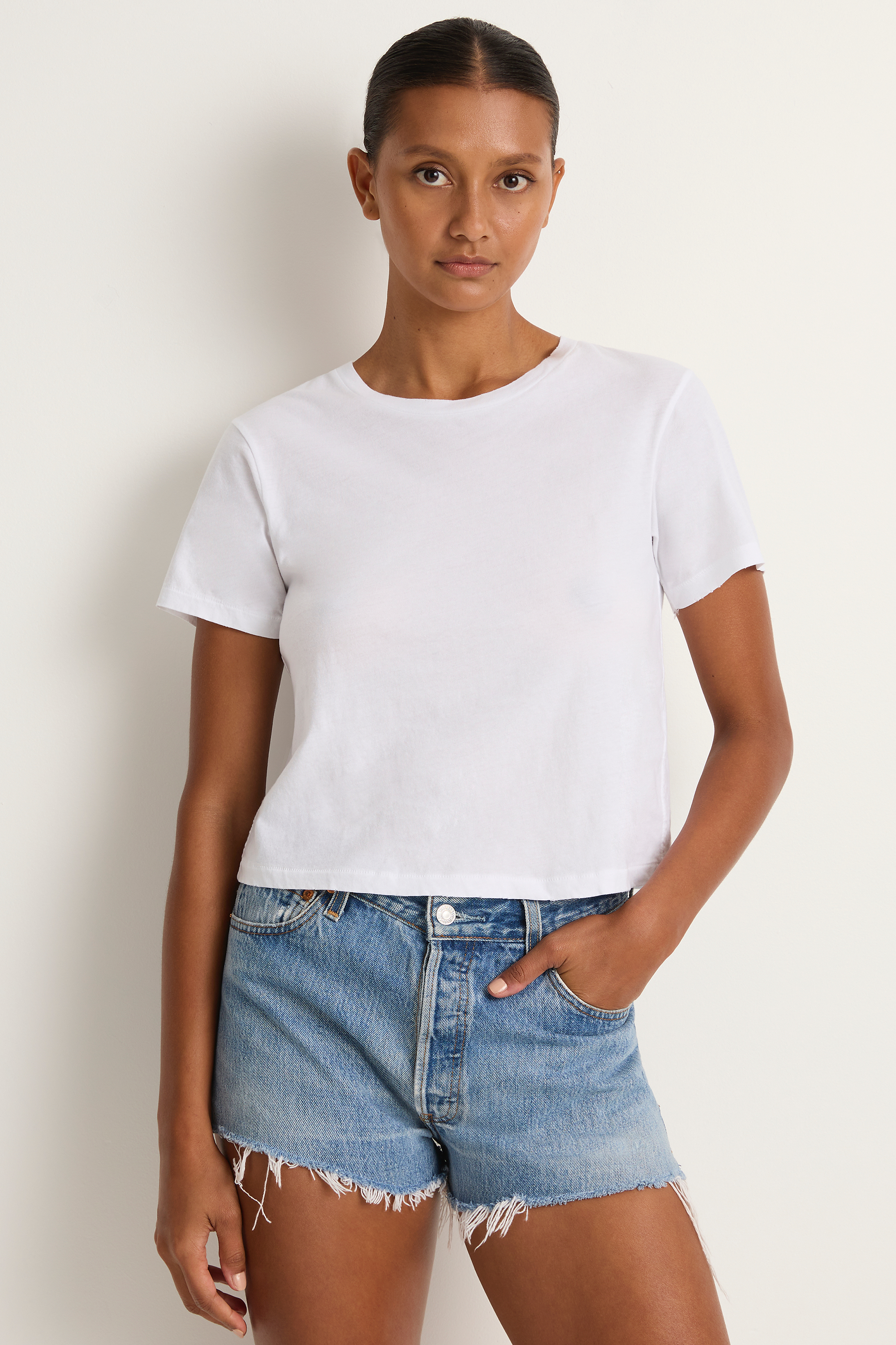 AMO Denim Babe Tee - White