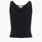 AMO Denim Crop Rib Tank - Black