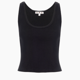 AMO Denim Crop Rib Tank - Black