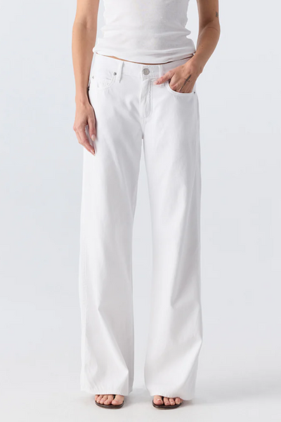 AMO Denim Regina Jeans - White | Organic Cotton, Wide Leg, Classic