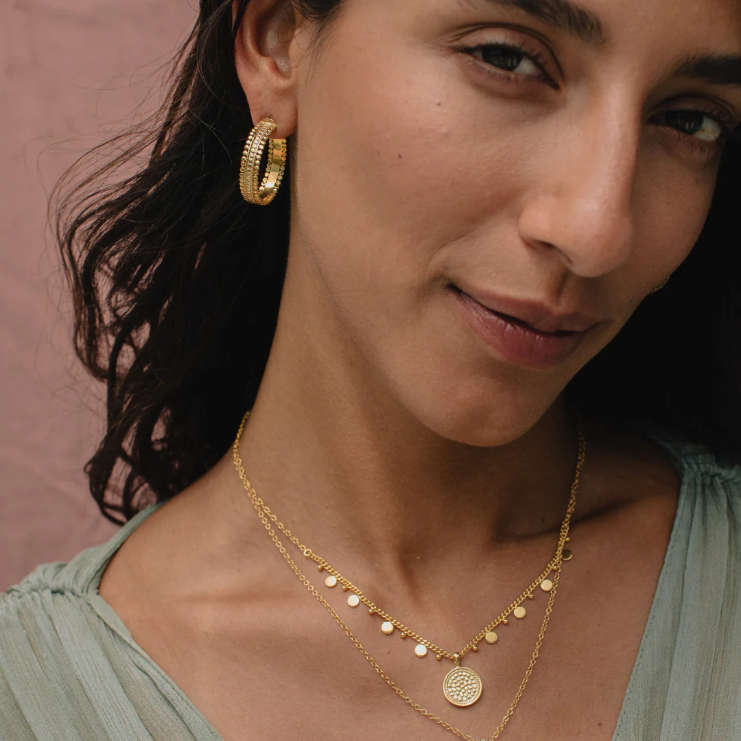 Anna Beck Amber Hoops - Gold