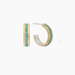 Anna Beck Azul Hoop Earrings - Turquoise Pavé