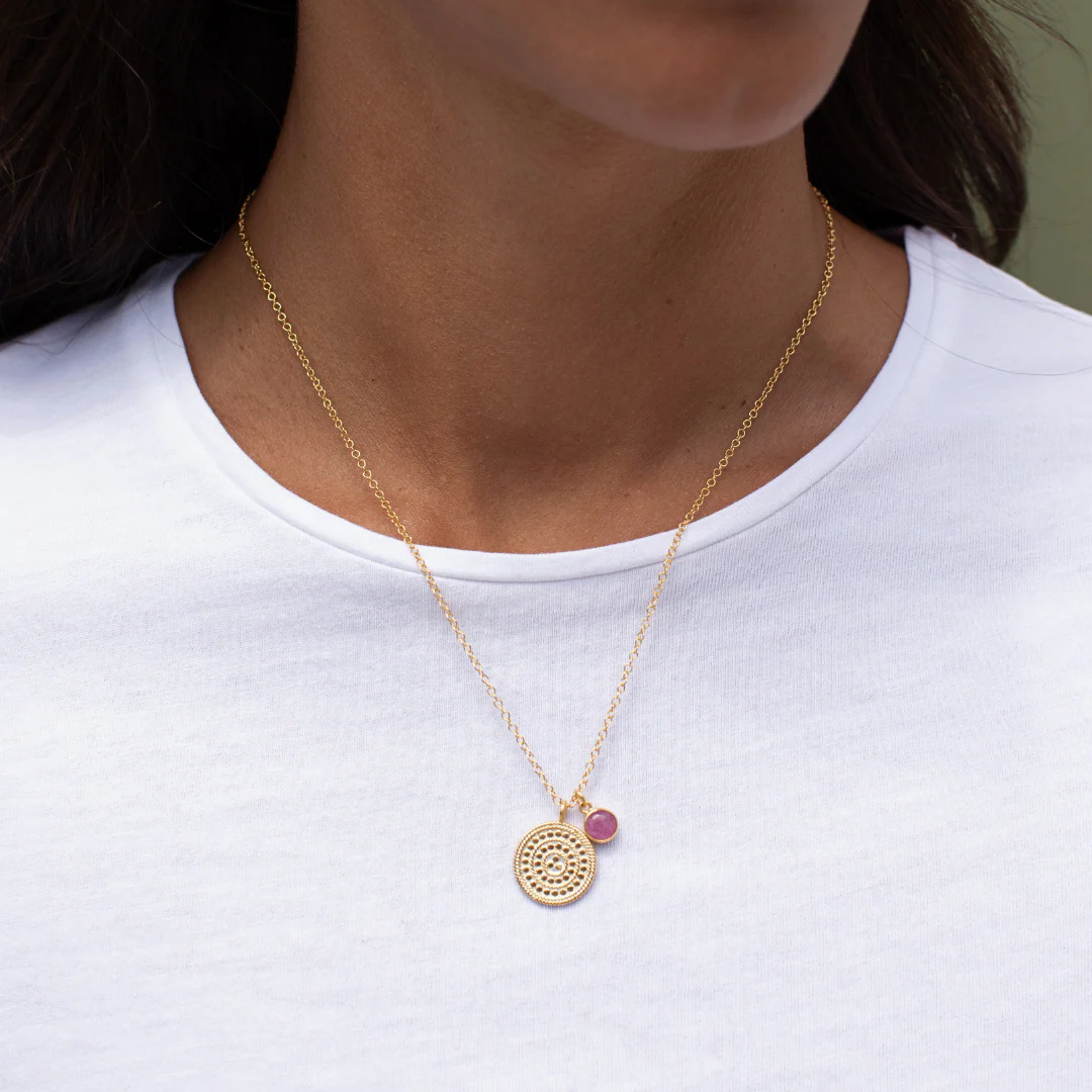 Anna Beck Circle of Life Pendant Necklace - Pink Ruby